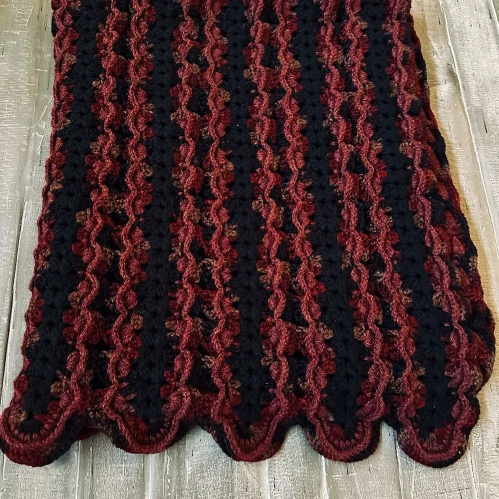 Vintage Crochet Throw Blanket Halloween Goth